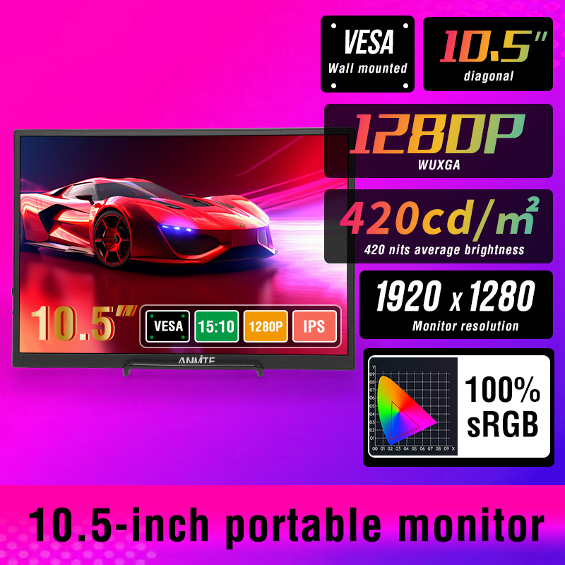 Pc Gaming Gigabyte - Anmite 10.5-Inch Portable Monitor 1280P HDR