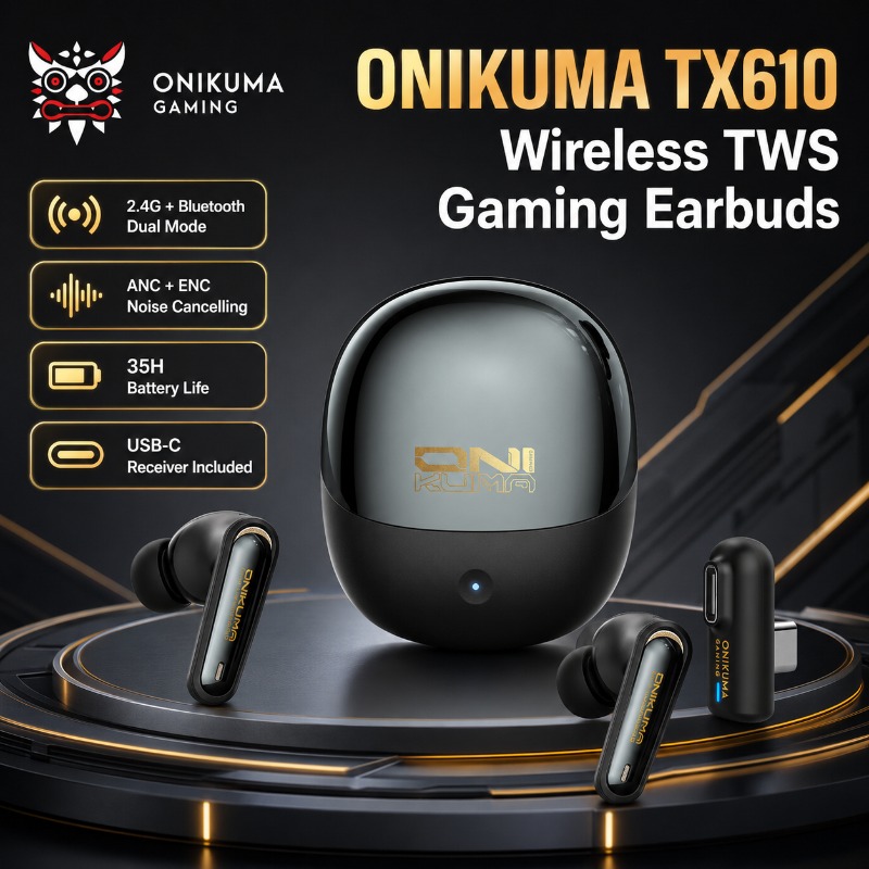 Pc Gaming Gigabyte - ONIKUMA TX610 Wireless Gaming Earbuds Dual