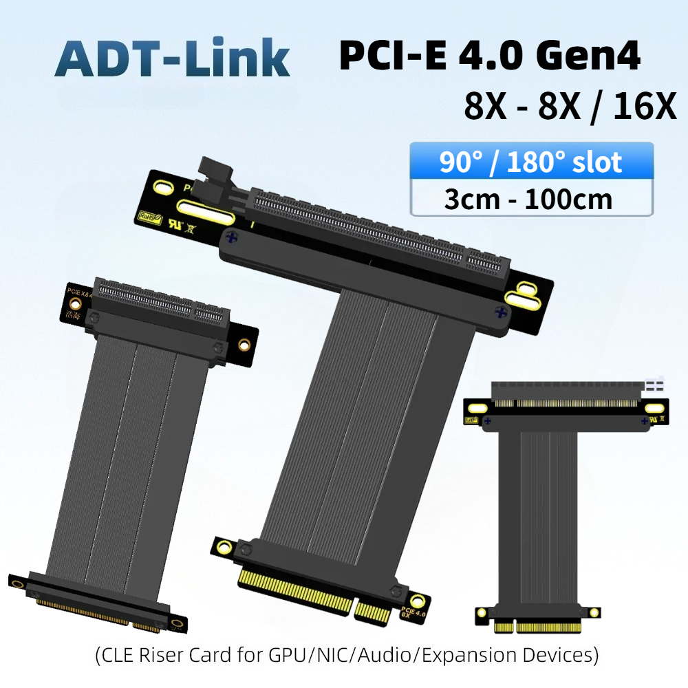 PCI-E 4.0 X8 to 8X Riser Exten - Gpu Vertical Mount recension och pris
