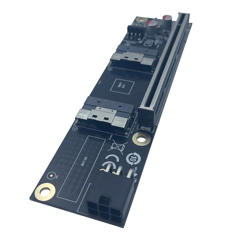 NEW 2 Port SlimSAS 8i x2 to PC - Gpu Vertical Mount recension och pris