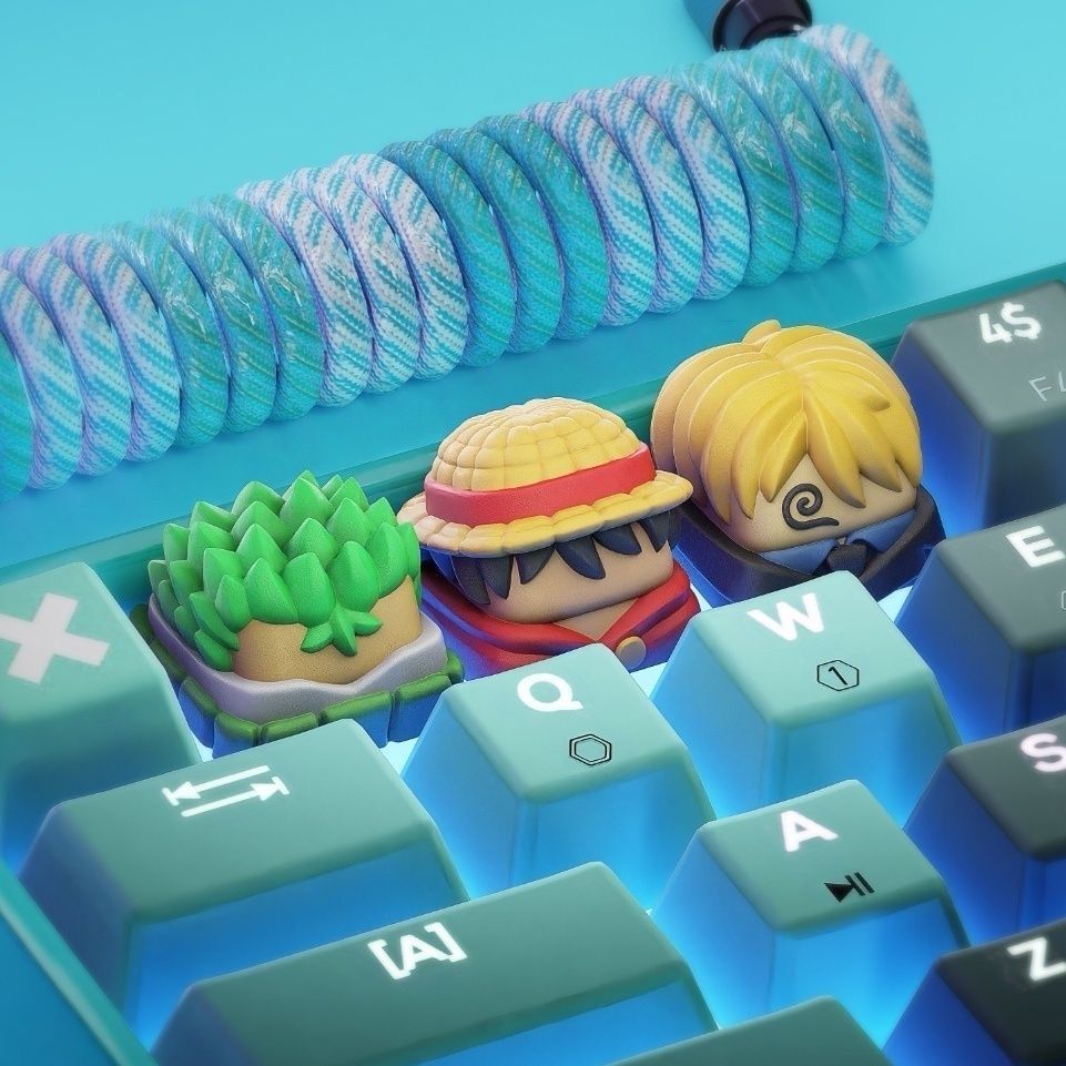 New Kawaii ONE PIECE Luffy Key - Custom Keycaps recension och pris