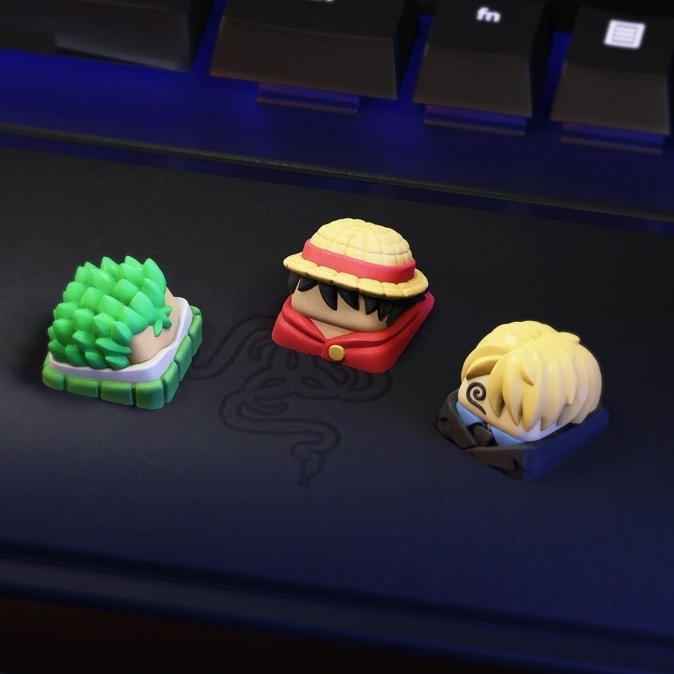 New Kawaii ONE PIECE Luffy Key - Custom Keycaps recension och pris
